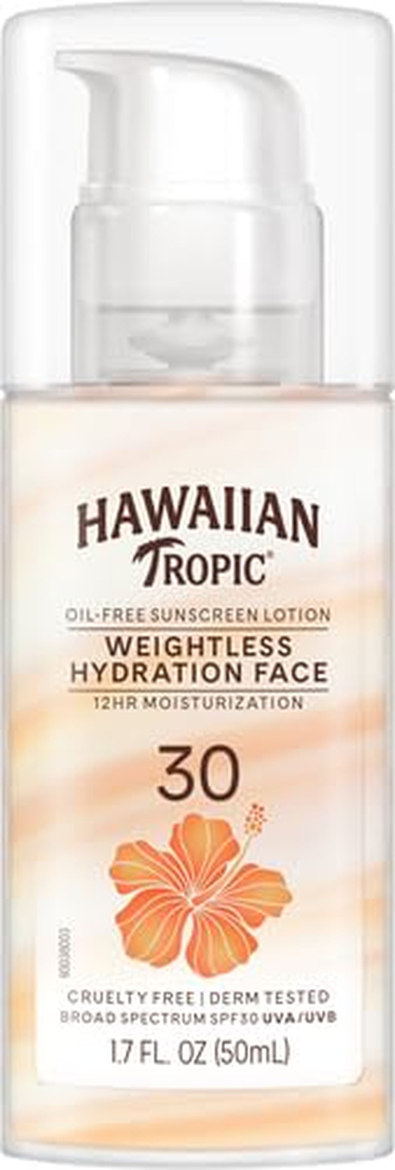 "Travel Size Hawaiian Tropic Weightless Hydration Face Sunscreen SPF 30 - Oil Free and Moisturizing, 1.7oz"